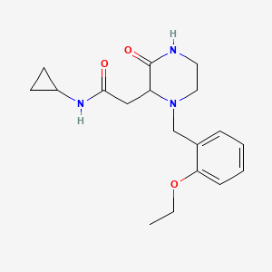 molecular formula C18H25N3O3 B5478304 N-cyclopropyl-2-[1-(2-ethoxybenzyl)-3-oxo-2-piperazinyl]acetamide 