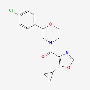 molecular formula C17H17ClN2O3 B5478315 2-(4-chlorophenyl)-4-[(5-cyclopropyl-1,3-oxazol-4-yl)carbonyl]morpholine 