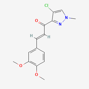 molecular formula C15H15ClN2O3 B5478340 (E)-1-(4-CHLORO-1-METHYL-1H-PYRAZOL-3-YL)-3-(3,4-DIMETHOXYPHENYL)-2-PROPEN-1-ONE 