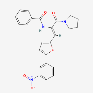 molecular formula C24H21N3O5 B5478359 N-[2-[5-(3-nitrophenyl)-2-furyl]-1-(1-pyrrolidinylcarbonyl)vinyl]benzamide 