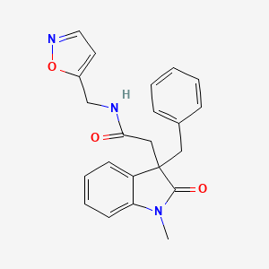 molecular formula C22H21N3O3 B5478372 2-(3-benzyl-1-methyl-2-oxo-2,3-dihydro-1H-indol-3-yl)-N-(isoxazol-5-ylmethyl)acetamide 