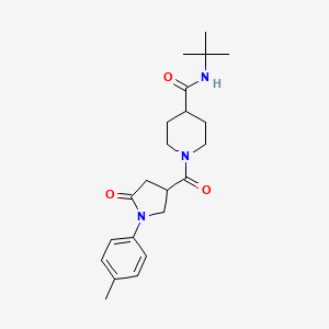 N-(tert-butyl)-1-{[1-(4-methylphenyl)-5-oxopyrrolidin-3-yl]carbonyl}piperidine-4-carboxamide