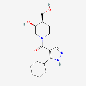 molecular formula C16H25N3O3 B5478395 (3S*,4R*)-1-[(3-cyclohexyl-1H-pyrazol-4-yl)carbonyl]-4-(hydroxymethyl)-3-piperidinol 