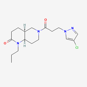 molecular formula C17H25ClN4O2 B5478404 (4aS*,8aR*)-6-[3-(4-chloro-1H-pyrazol-1-yl)propanoyl]-1-propyloctahydro-1,6-naphthyridin-2(1H)-one 