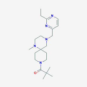 9-(2,2-dimethylpropanoyl)-4-[(2-ethylpyrimidin-4-yl)methyl]-1-methyl-1,4,9-triazaspiro[5.5]undecane