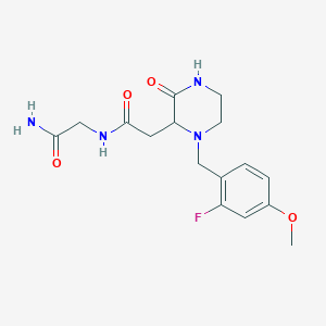 molecular formula C16H21FN4O4 B5478443 N~2~-{[1-(2-fluoro-4-methoxybenzyl)-3-oxo-2-piperazinyl]acetyl}glycinamide 