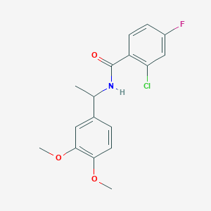 2-chloro-N-[1-(3,4-dimethoxyphenyl)ethyl]-4-fluorobenzamide