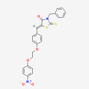 (5Z)-3-benzyl-5-{4-[2-(4-nitrophenoxy)ethoxy]benzylidene}-2-thioxo-1,3-thiazolidin-4-one