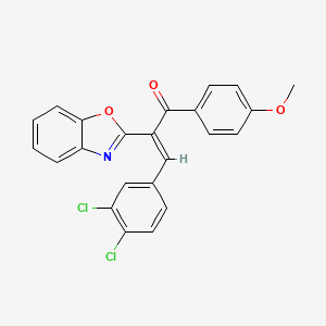 2-(1,3-benzoxazol-2-yl)-3-(3,4-dichlorophenyl)-1-(4-methoxyphenyl)-2-propen-1-one