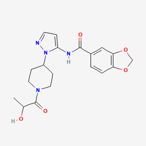 N-[1-(1-lactoylpiperidin-4-yl)-1H-pyrazol-5-yl]-1,3-benzodioxole-5-carboxamide