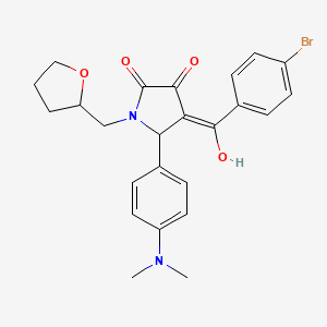 (4E)-4-[(4-bromophenyl)-hydroxymethylidene]-5-[4-(dimethylamino)phenyl]-1-(oxolan-2-ylmethyl)pyrrolidine-2,3-dione