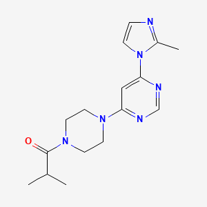 molecular formula C16H22N6O B5478591 4-(4-isobutyryl-1-piperazinyl)-6-(2-methyl-1H-imidazol-1-yl)pyrimidine 