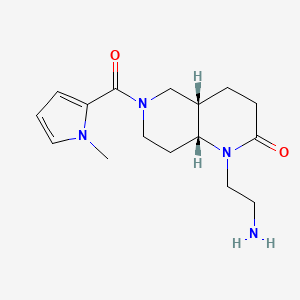 molecular formula C16H24N4O2 B5478598 rel-(4aS,8aR)-1-(2-aminoethyl)-6-[(1-methyl-1H-pyrrol-2-yl)carbonyl]octahydro-1,6-naphthyridin-2(1H)-one hydrochloride 