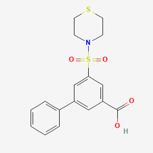 molecular formula C17H17NO4S2 B5478599 5-(thiomorpholin-4-ylsulfonyl)biphenyl-3-carboxylic acid 