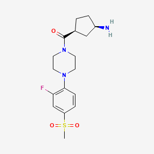 molecular formula C17H24FN3O3S B5478613 [rel-(1R,3S)-3-({4-[2-fluoro-4-(methylsulfonyl)phenyl]-1-piperazinyl}carbonyl)cyclopentyl]amine hydrochloride 