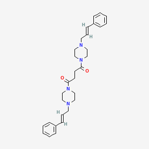 molecular formula C30H38N4O2 B5478618 1,1'-(1,4-dioxo-1,4-butanediyl)bis[4-(3-phenyl-2-propen-1-yl)piperazine] 