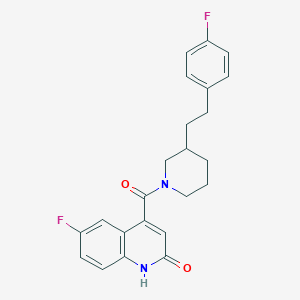 6-fluoro-4-({3-[2-(4-fluorophenyl)ethyl]-1-piperidinyl}carbonyl)-2(1H)-quinolinone