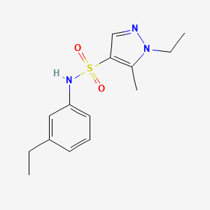 molecular formula C14H19N3O2S B5478635 1-ethyl-N-(3-ethylphenyl)-5-methyl-1H-pyrazole-4-sulfonamide 