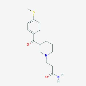 molecular formula C16H22N2O2S B5478716 3-{3-[4-(methylthio)benzoyl]piperidin-1-yl}propanamide 