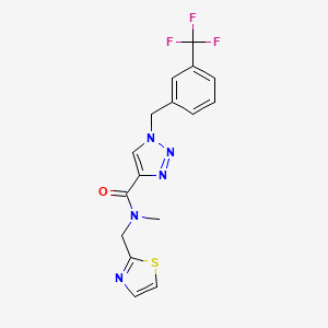 molecular formula C16H14F3N5OS B5478748 N-methyl-N-(1,3-thiazol-2-ylmethyl)-1-[3-(trifluoromethyl)benzyl]-1H-1,2,3-triazole-4-carboxamide 