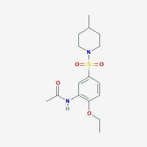 molecular formula C16H24N2O4S B5478761 N-{2-ethoxy-5-[(4-methyl-1-piperidinyl)sulfonyl]phenyl}acetamide 