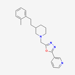 molecular formula C22H26N4O B5478767 3-[5-({3-[2-(2-methylphenyl)ethyl]-1-piperidinyl}methyl)-1,3,4-oxadiazol-2-yl]pyridine 