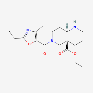 molecular formula C18H27N3O4 B5478780 ethyl (4aS*,8aR*)-6-[(2-ethyl-4-methyl-1,3-oxazol-5-yl)carbonyl]octahydro-1,6-naphthyridine-4a(2H)-carboxylate 