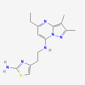 molecular formula C15H20N6S B5478791 N-[2-(2-amino-1,3-thiazol-4-yl)ethyl]-5-ethyl-2,3-dimethylpyrazolo[1,5-a]pyrimidin-7-amine 