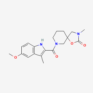 molecular formula C19H23N3O4 B5478797 7-[(5-methoxy-3-methyl-1H-indol-2-yl)carbonyl]-3-methyl-1-oxa-3,7-diazaspiro[4.5]decan-2-one 