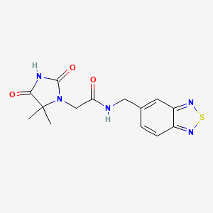 N-(2,1,3-benzothiadiazol-5-ylmethyl)-2-(5,5-dimethyl-2,4-dioxoimidazolidin-1-yl)acetamide