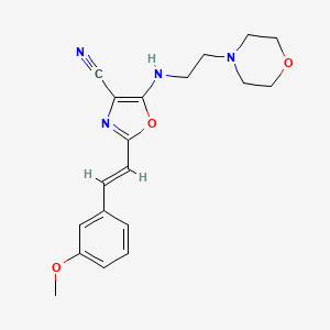 2-[2-(3-methoxyphenyl)vinyl]-5-{[2-(4-morpholinyl)ethyl]amino}-1,3-oxazole-4-carbonitrile