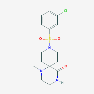 9-[(3-chlorophenyl)sulfonyl]-1-methyl-1,4,9-triazaspiro[5.5]undecan-5-one