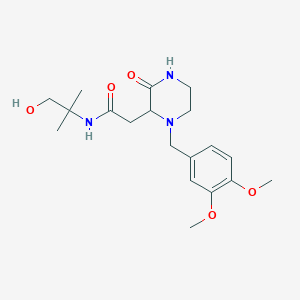 2-[1-(3,4-dimethoxybenzyl)-3-oxo-2-piperazinyl]-N-(2-hydroxy-1,1-dimethylethyl)acetamide