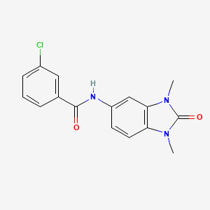 molecular formula C16H14ClN3O2 B5478912 3-chloro-N-(1,3-dimethyl-2-oxo-2,3-dihydro-1H-benzimidazol-5-yl)benzamide 