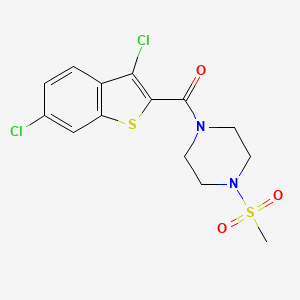 (3,6-DICHLORO-1-BENZOTHIOPHEN-2-YL)[4-(METHYLSULFONYL)PIPERAZINO]METHANONE