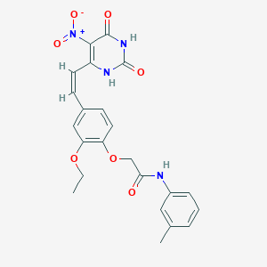 2-{2-ethoxy-4-[2-(5-nitro-2,6-dioxo-1,2,3,6-tetrahydro-4-pyrimidinyl)vinyl]phenoxy}-N-(3-methylphenyl)acetamide