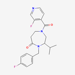 4-(4-fluorobenzyl)-1-(3-fluoroisonicotinoyl)-3-isopropyl-1,4-diazepan-5-one