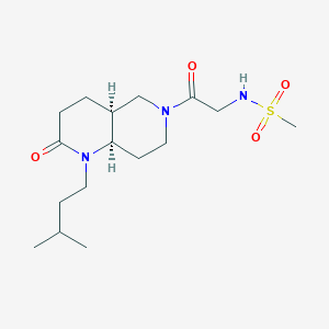 molecular formula C16H29N3O4S B5478967 N-{2-[(4aS*,8aR*)-1-(3-methylbutyl)-2-oxooctahydro-1,6-naphthyridin-6(2H)-yl]-2-oxoethyl}methanesulfonamide 