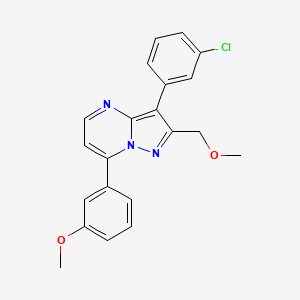 molecular formula C21H18ClN3O2 B5478987 3-(3-chlorophenyl)-2-(methoxymethyl)-7-(3-methoxyphenyl)pyrazolo[1,5-a]pyrimidine 