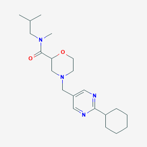 molecular formula C21H34N4O2 B5479051 4-[(2-cyclohexyl-5-pyrimidinyl)methyl]-N-isobutyl-N-methyl-2-morpholinecarboxamide 