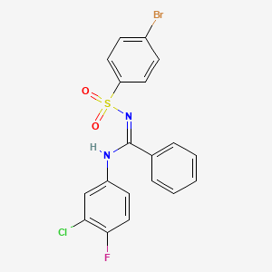 N'-[(4-bromophenyl)sulfonyl]-N-(3-chloro-4-fluorophenyl)benzenecarboximidamide