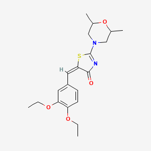 (5E)-5-[(3,4-diethoxyphenyl)methylidene]-2-(2,6-dimethylmorpholin-4-yl)-1,3-thiazol-4-one