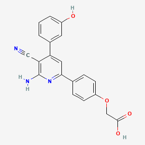 {4-[6-amino-5-cyano-4-(3-hydroxyphenyl)pyridin-2-yl]phenoxy}acetic acid