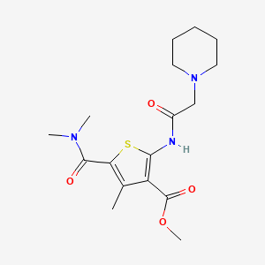 molecular formula C17H25N3O4S B5479137 methyl 5-[(dimethylamino)carbonyl]-4-methyl-2-[(1-piperidinylacetyl)amino]-3-thiophenecarboxylate 