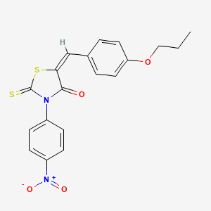 molecular formula C19H16N2O4S2 B5479157 3-(4-nitrophenyl)-5-(4-propoxybenzylidene)-2-thioxo-1,3-thiazolidin-4-one 