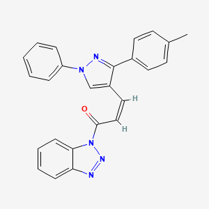 molecular formula C25H19N5O B5479202 1-{3-[3-(4-methylphenyl)-1-phenyl-1H-pyrazol-4-yl]acryloyl}-1H-1,2,3-benzotriazole 