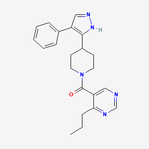 molecular formula C22H25N5O B5479230 5-{[4-(4-phenyl-1H-pyrazol-5-yl)piperidin-1-yl]carbonyl}-4-propylpyrimidine 