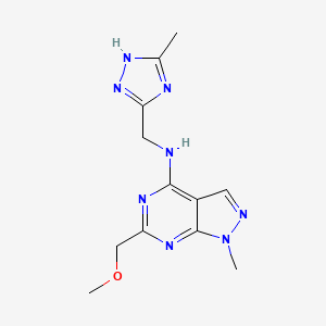 6-(methoxymethyl)-1-methyl-N-[(5-methyl-1H-1,2,4-triazol-3-yl)methyl]-1H-pyrazolo[3,4-d]pyrimidin-4-amine