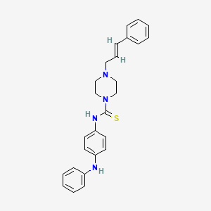 N-(4-ANILINOPHENYL)-4-[(E)-3-PHENYL-2-PROPENYL]TETRAHYDRO-1(2H)-PYRAZINECARBOTHIOAMIDE