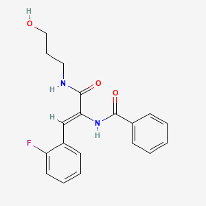 molecular formula C19H19FN2O3 B5479292 N-(2-(2-fluorophenyl)-1-{[(3-hydroxypropyl)amino]carbonyl}vinyl)benzamide 